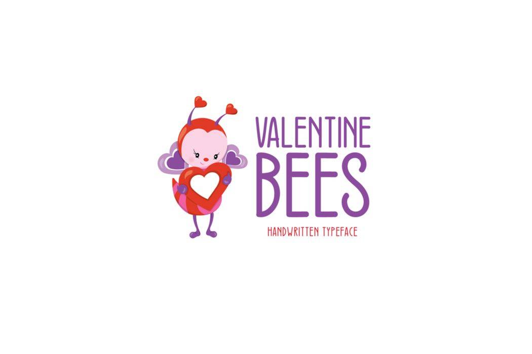Valentine Bees Font sample