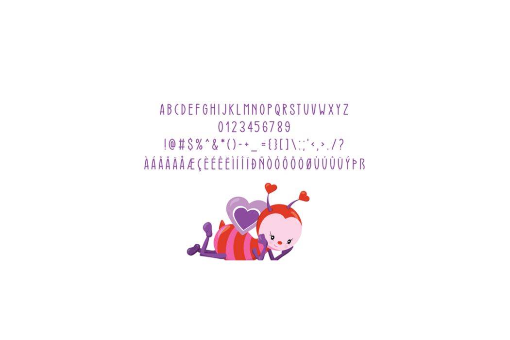 Valentine Bees Font sample