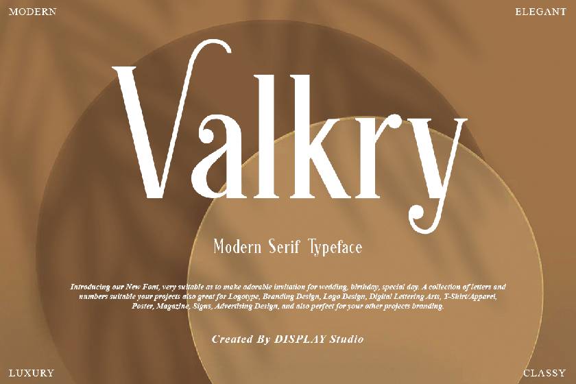 Valkry Font sample