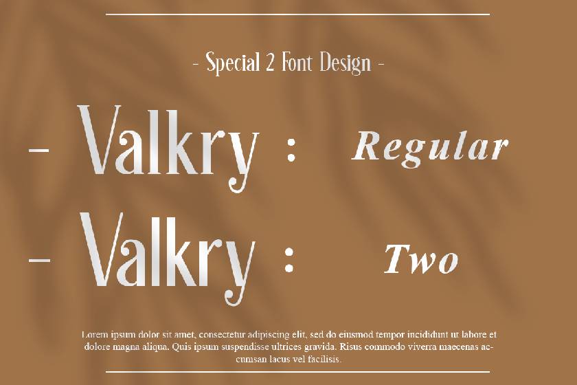 Valkry Font sample