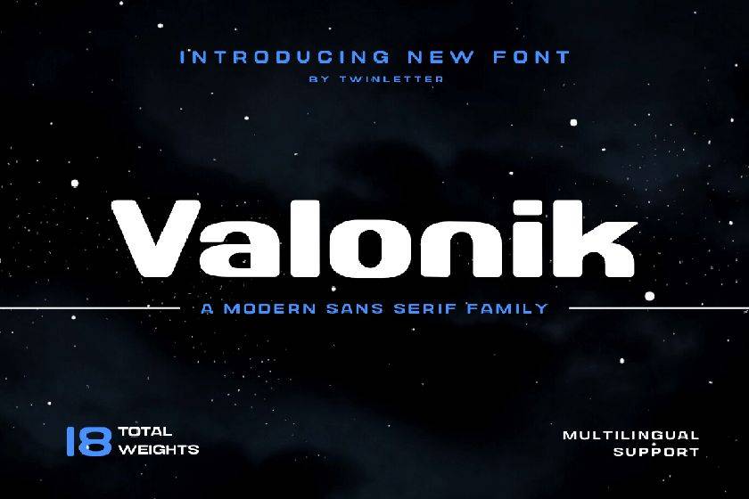 Valonik Font sample