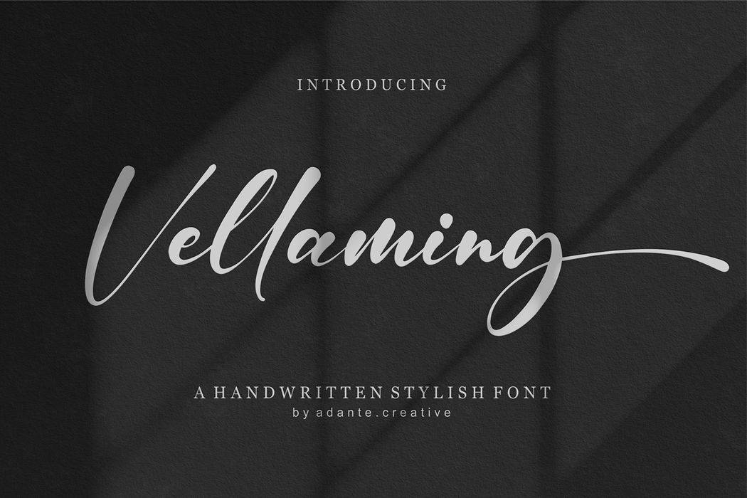 Vellaming Font sample