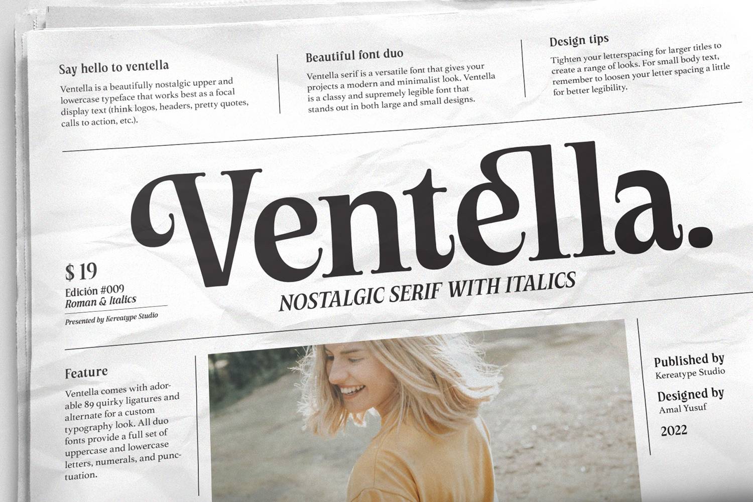 Ventella Font sample