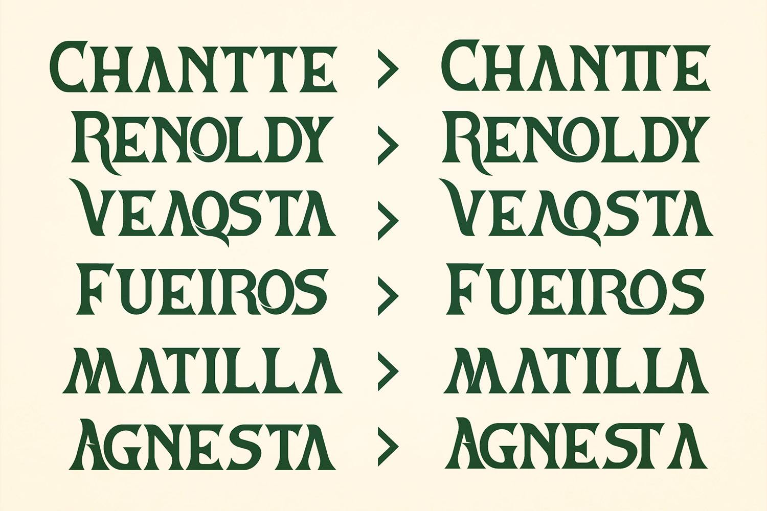 Vestovia Font sample