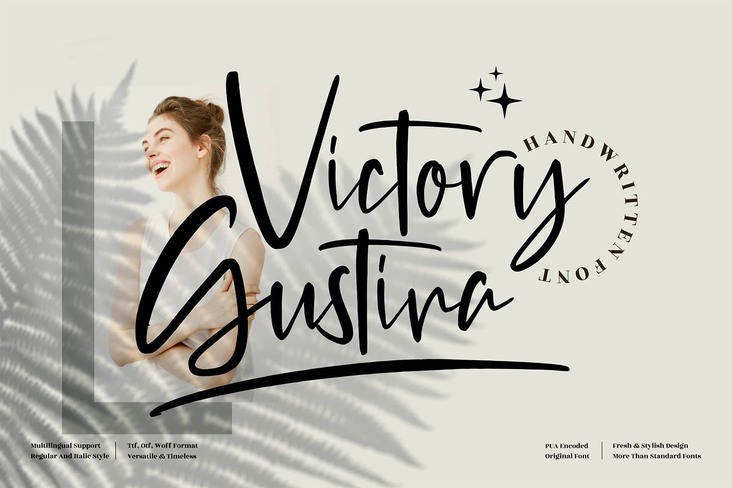 Victory Gustina Font sample