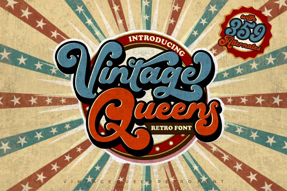 Vintage Queens Font sample
