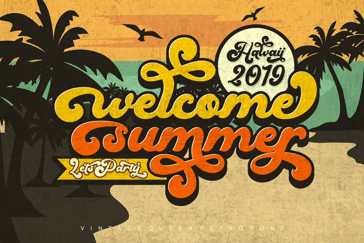 Vintage Queens Font sample