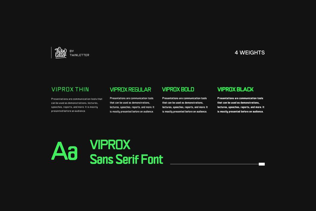 Viprox Font sample