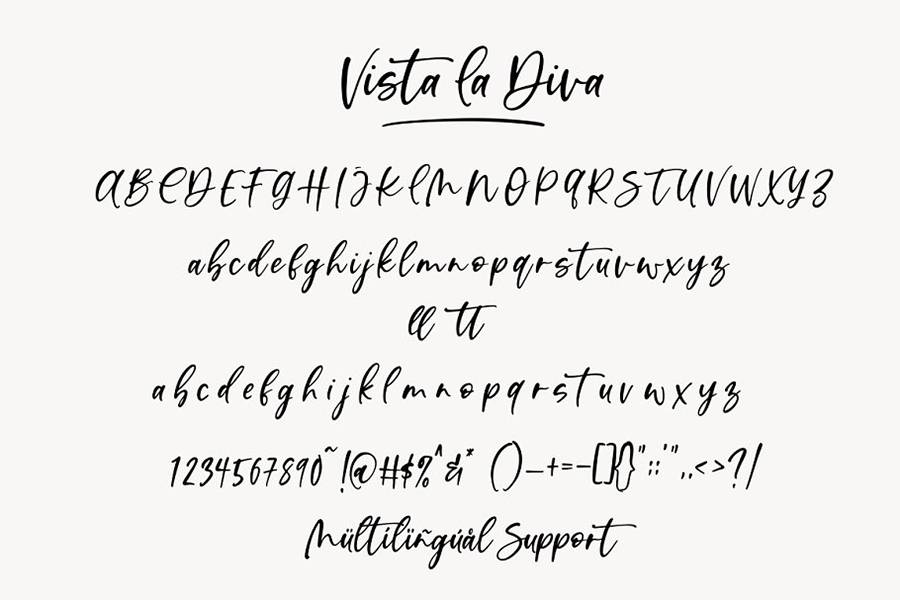 Vista La Diva Script Font sample