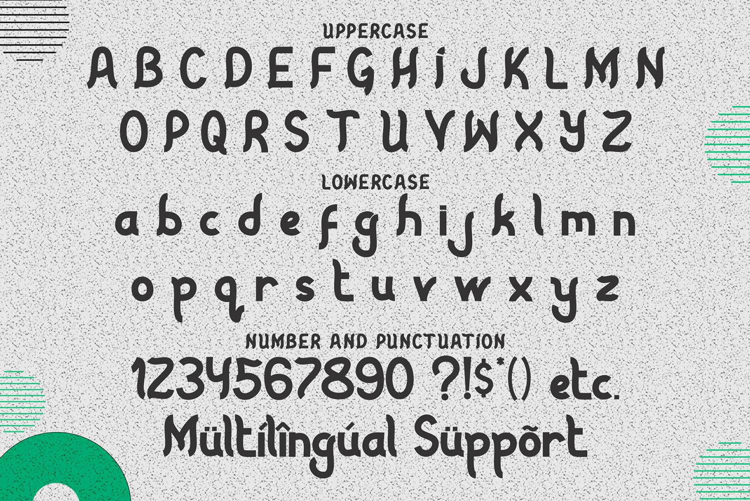 Voklea Font sample