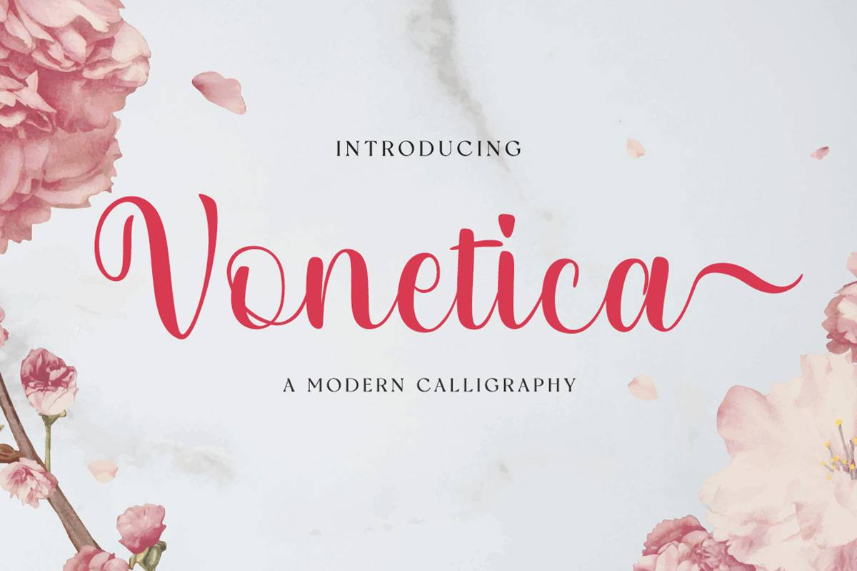 Vonetica Script Font sample