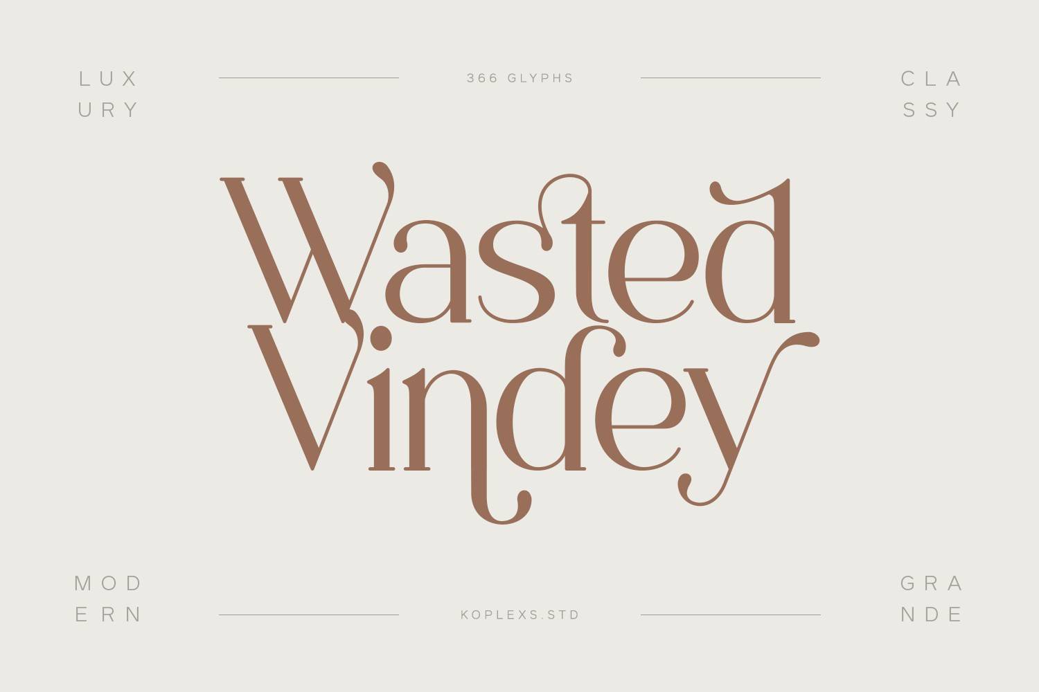 Wasted Vindey Font sample