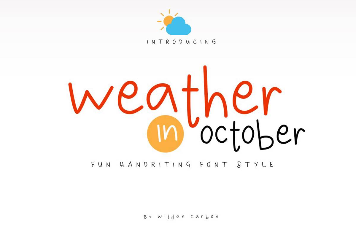 Weather in October Font sample