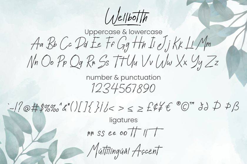 Wellbotth Font sample