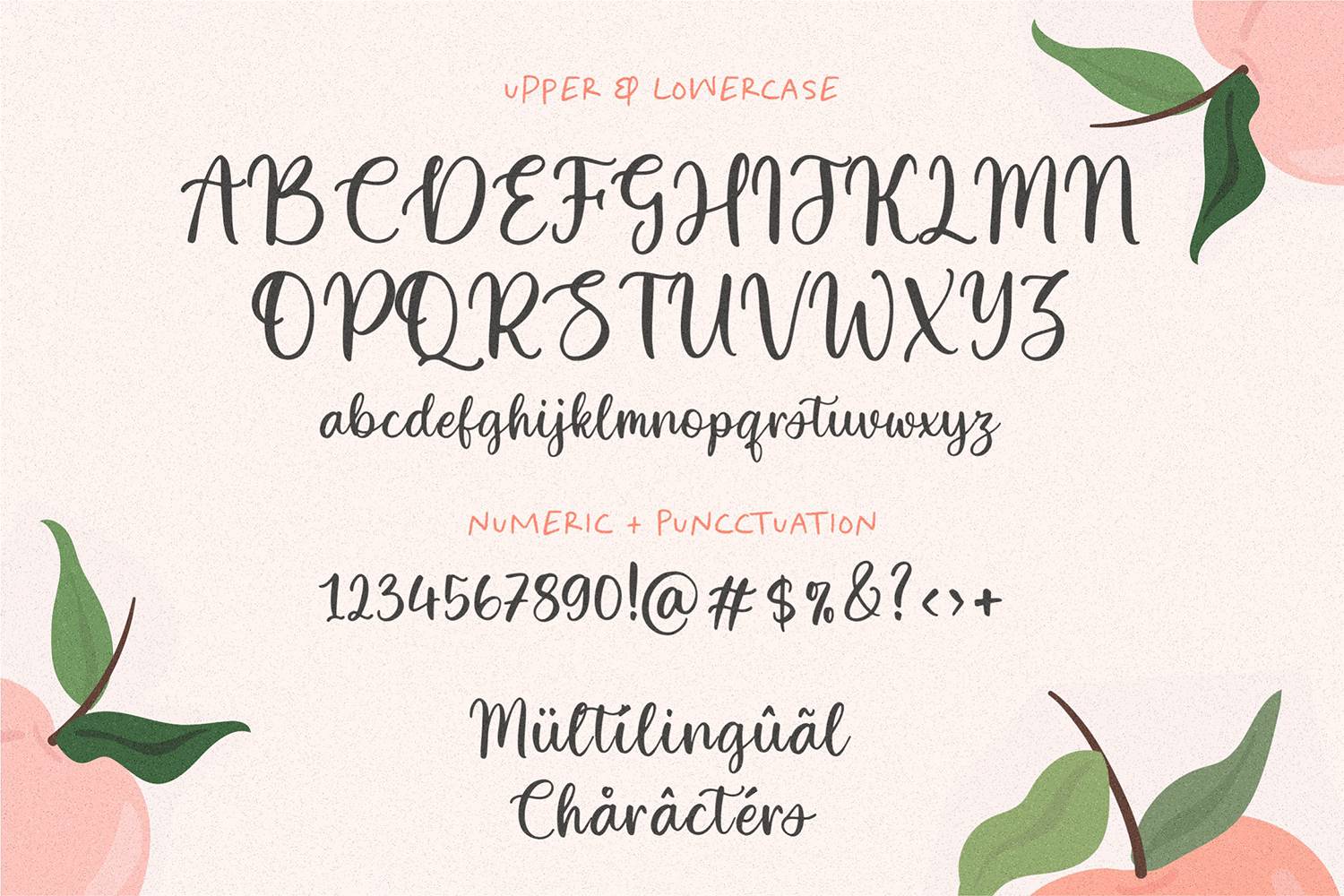 White Apricot Font sample