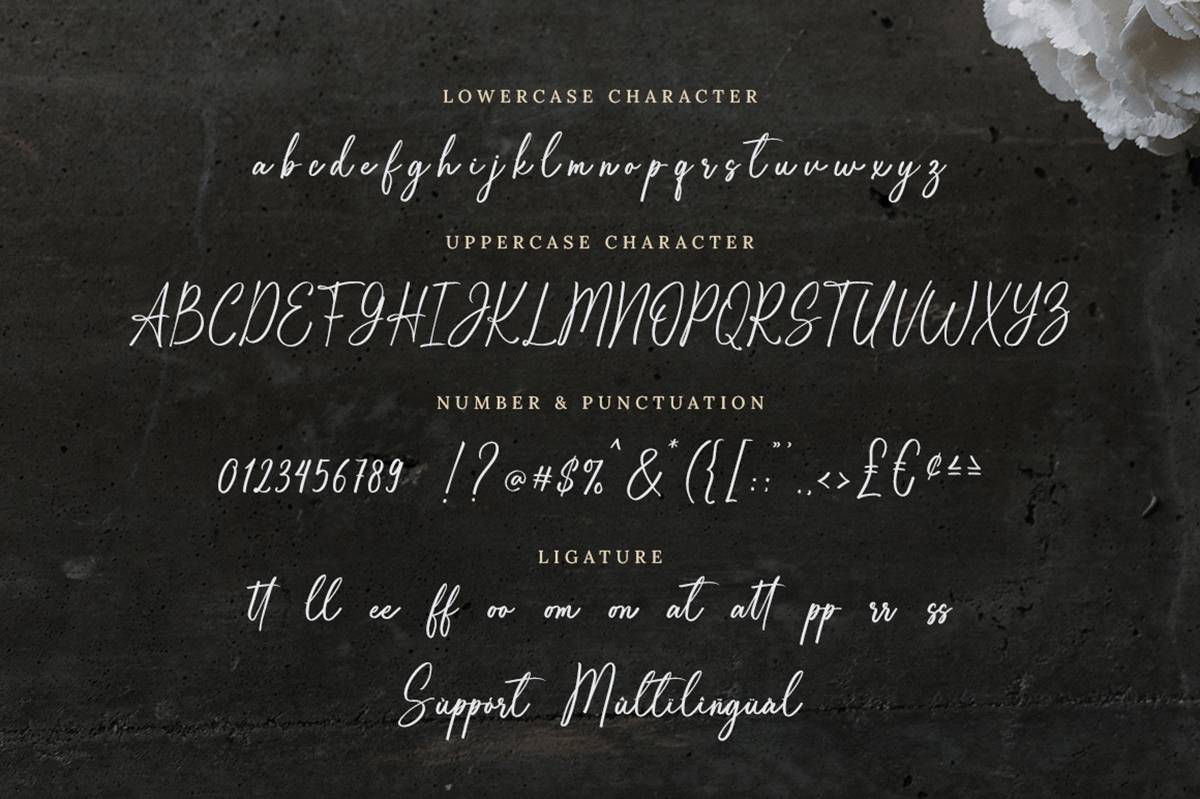 White Dahlia Font sample