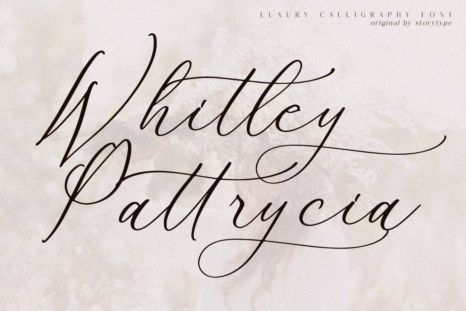 Whitley Pattrycia Font sample