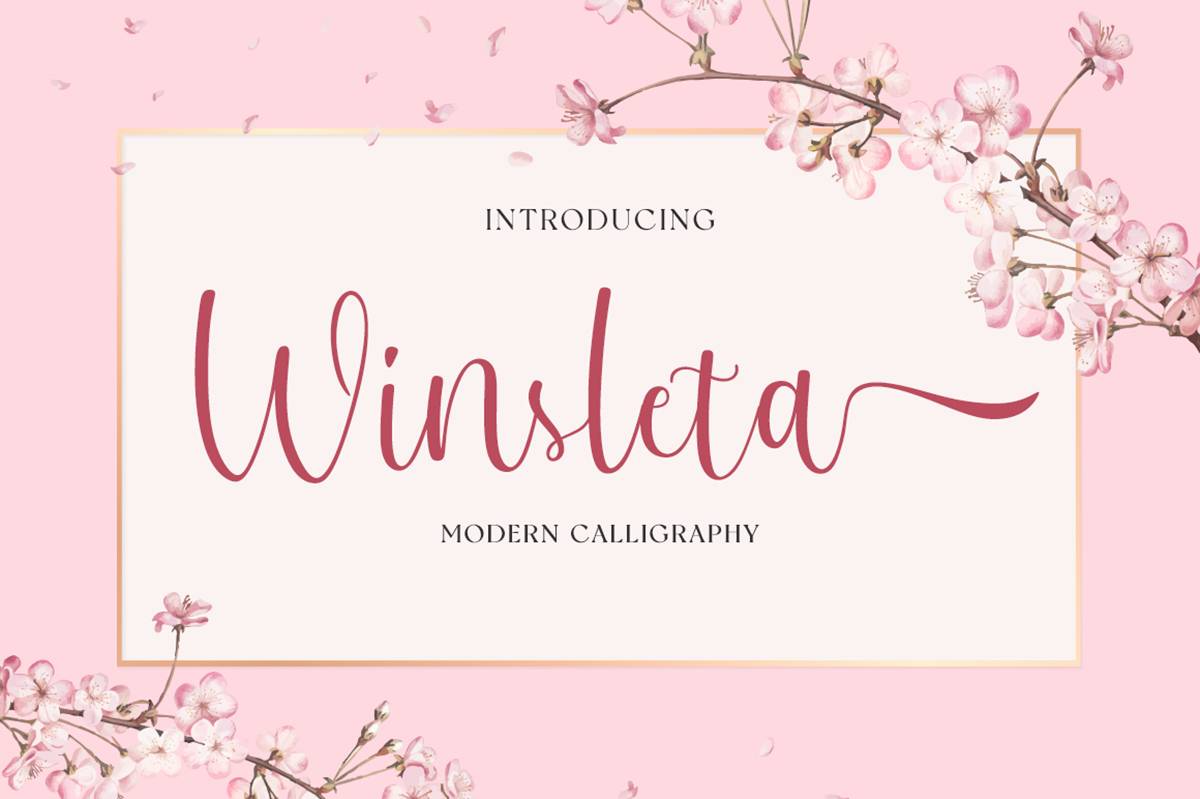 Winsleta Script Font sample