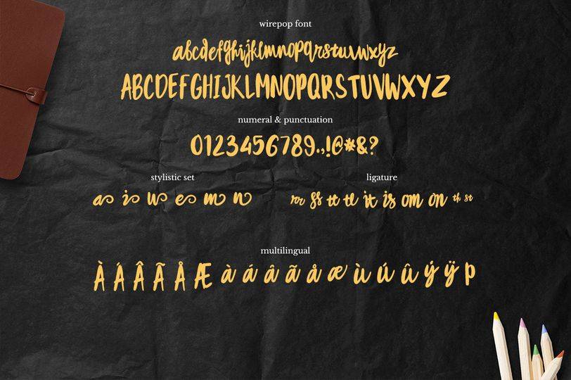 WirePop Modern Pop Script Font sample