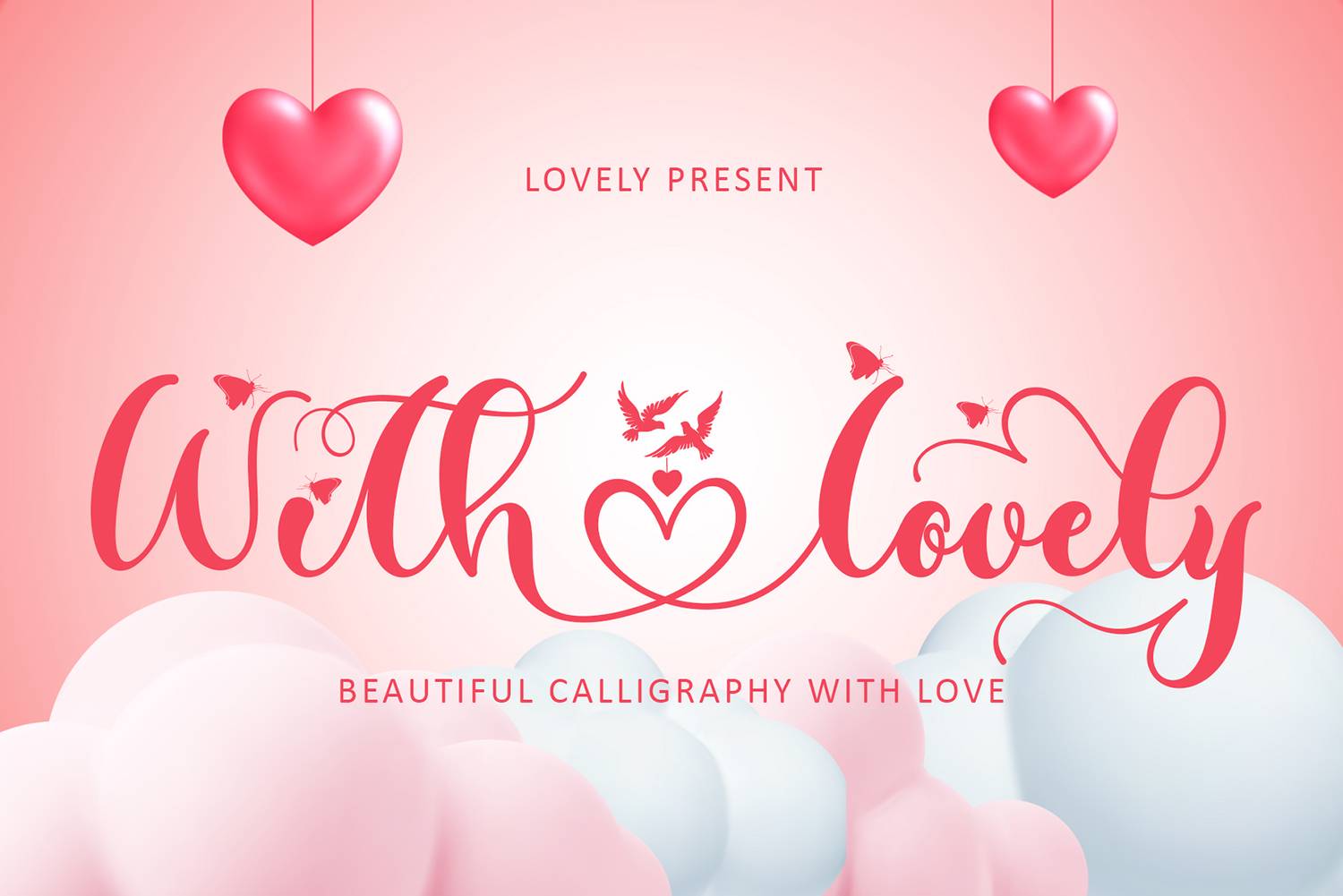With Lovely Font sample