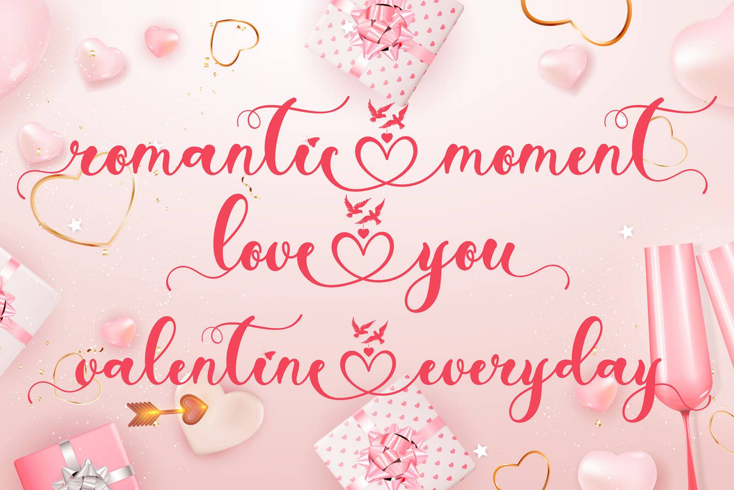 With Lovely Font sample