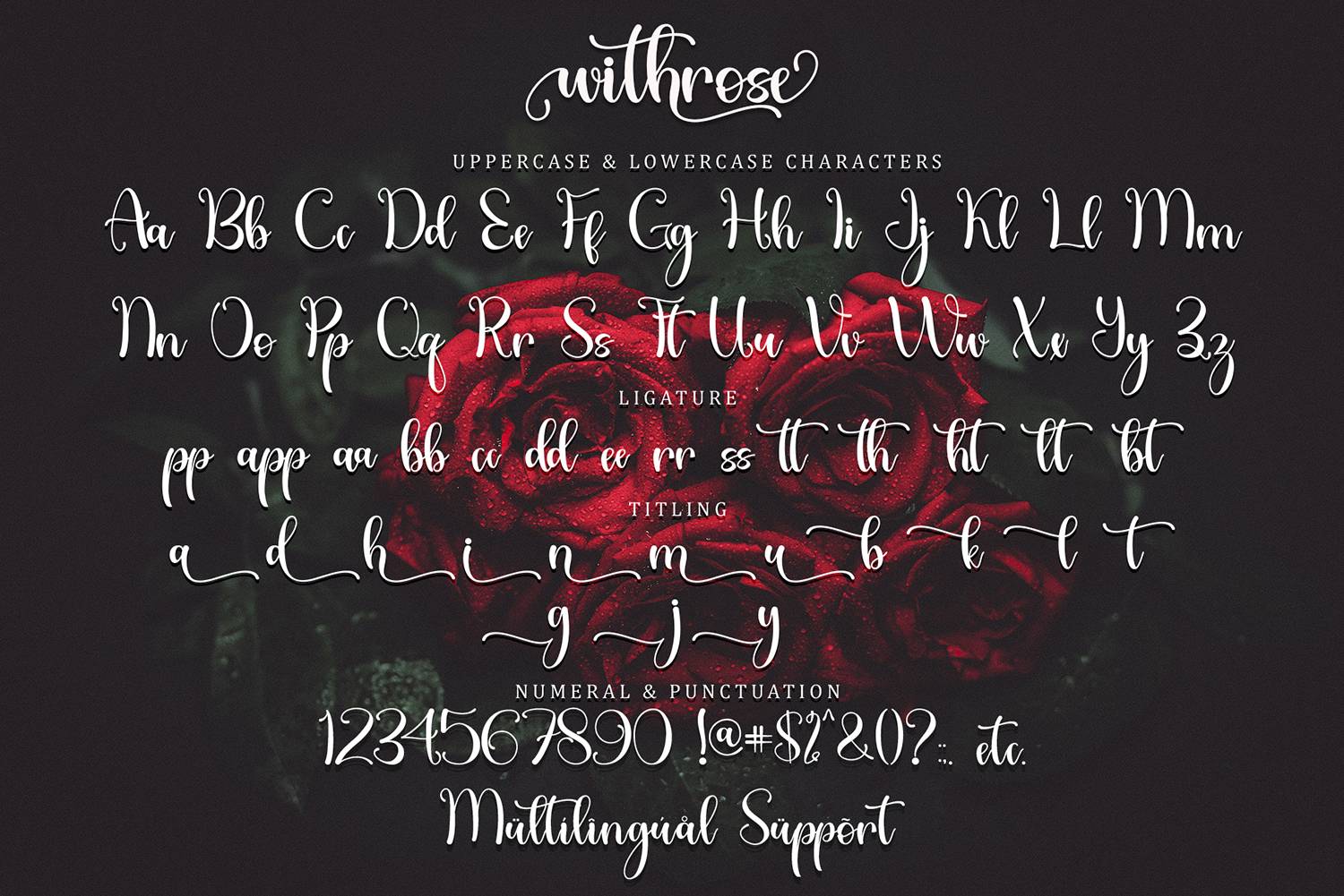Withrose Font sample