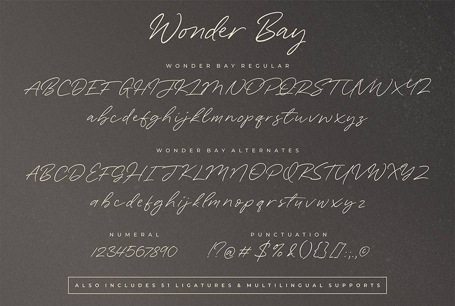 Wonder Bay Script Demo Font sample