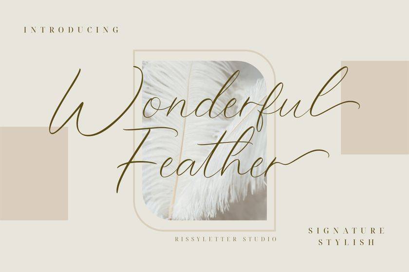 Wonderful Feather Font sample