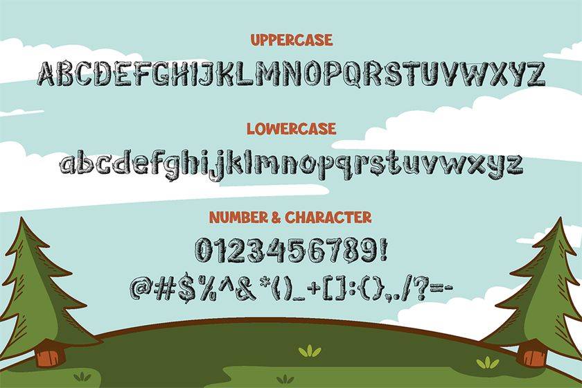 Wooden Log Font sample