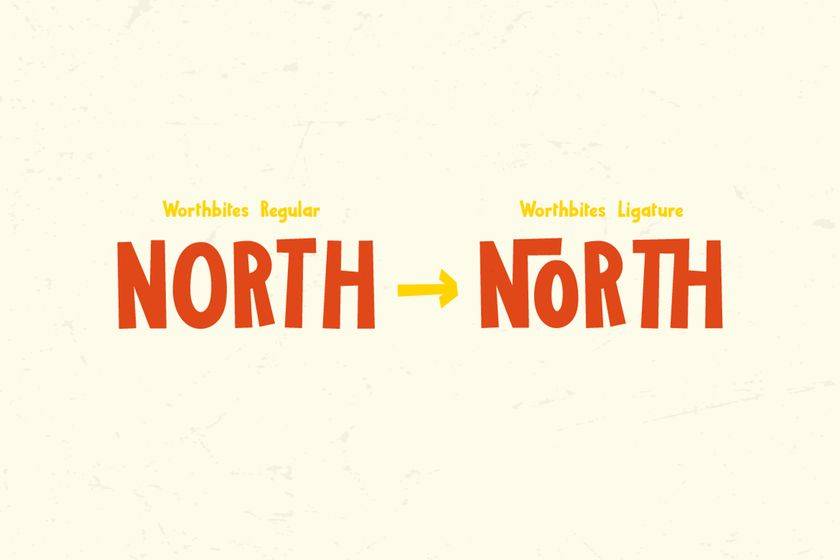 Worthbites Font sample