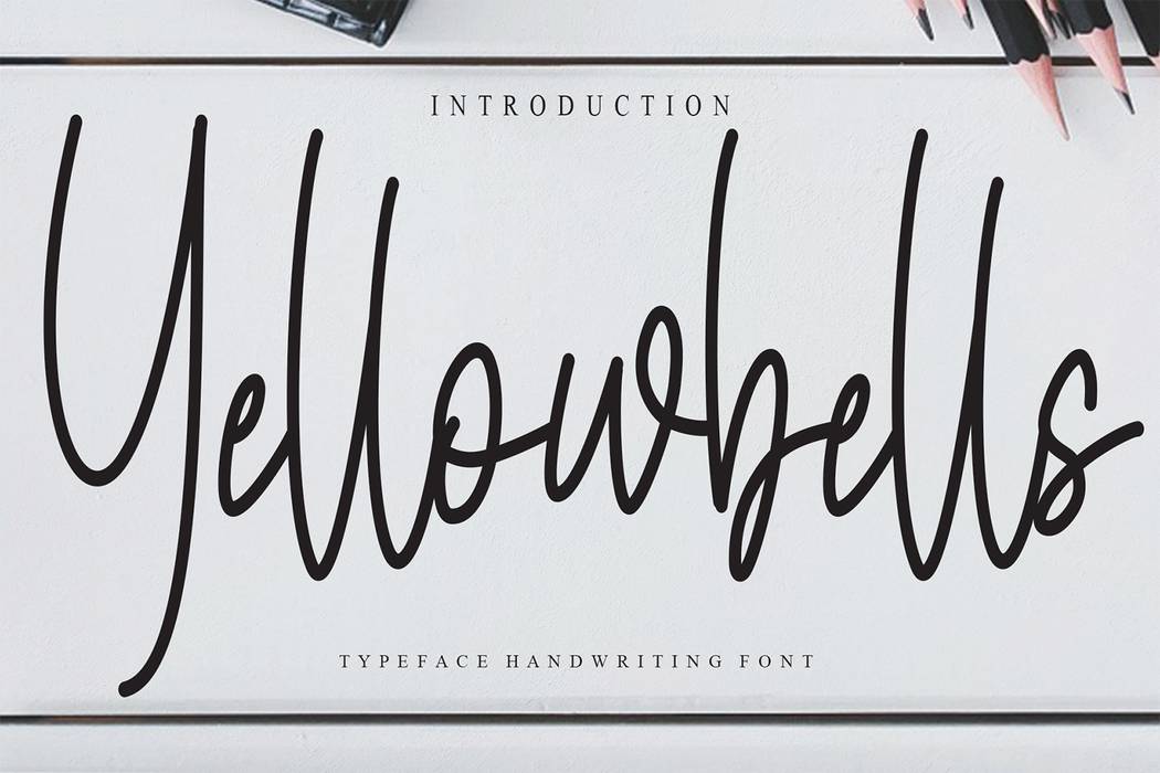 Yellowbells Font sample