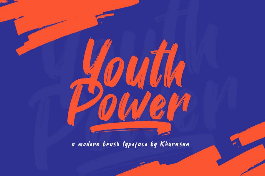 Youth Power Modern Brush Font sample