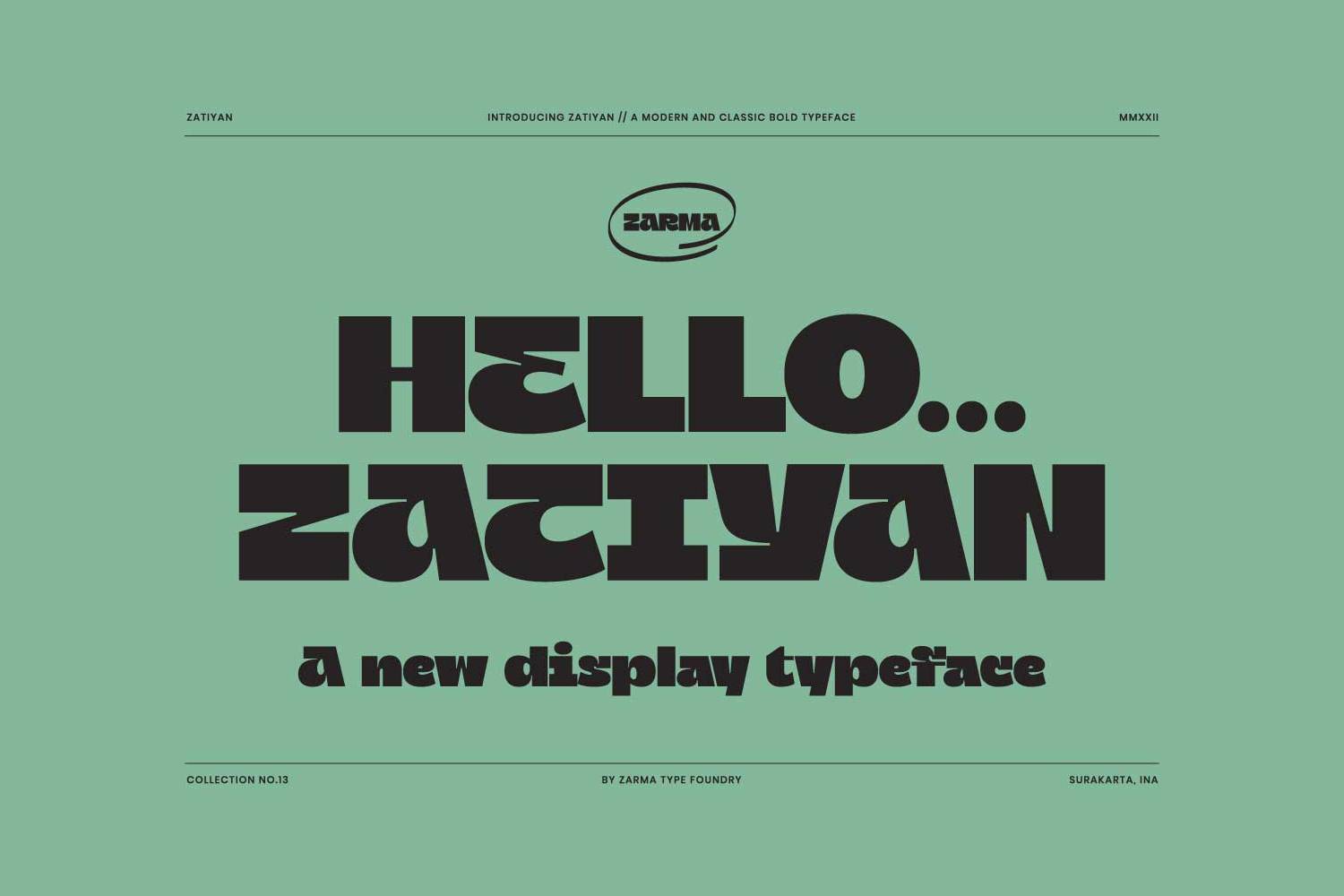 Zatiyan Font sample