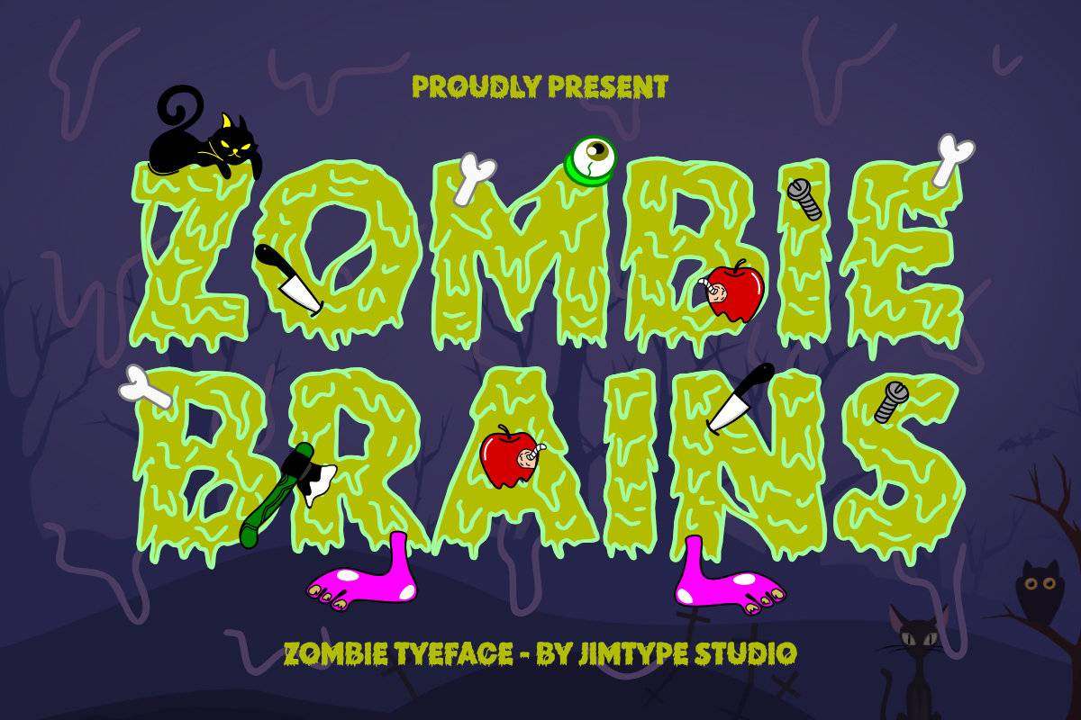 Zombie Brains Font sample