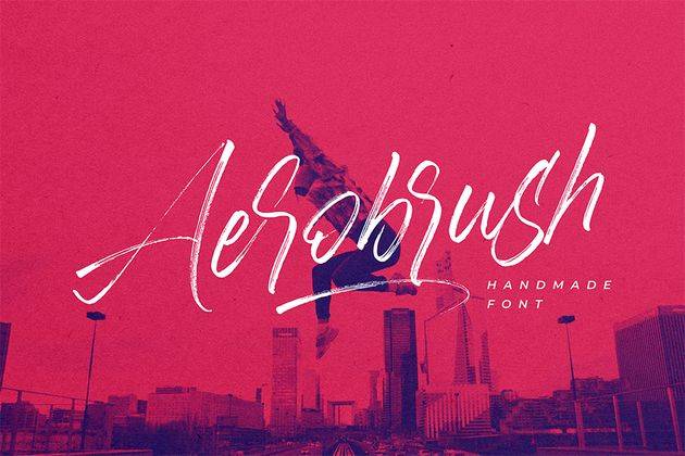 Aerobrush Handlettering Brush Script Font sample