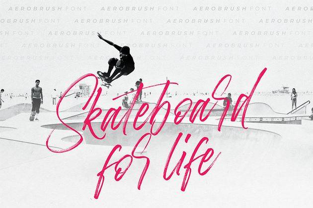Aerobrush Handlettering Brush Script Font sample