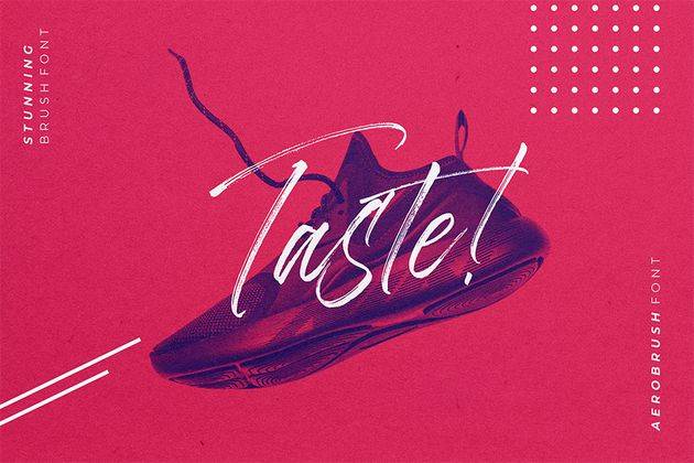 Aerobrush Handlettering Brush Script Font sample