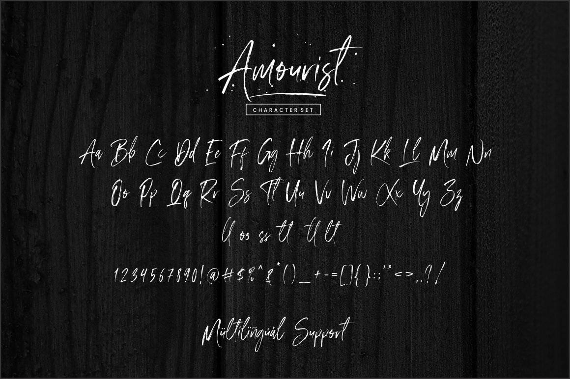 Amourist Handlettering Script Font sample
