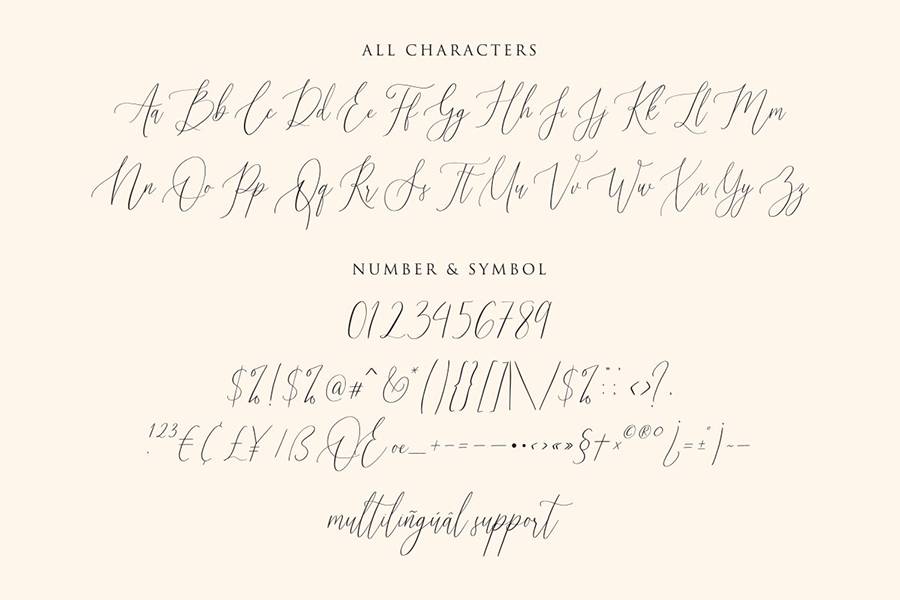 Audrey & Reynold Luxury Script Font sample
