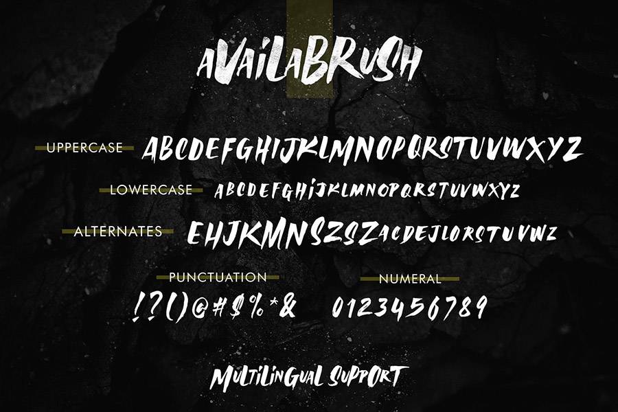 Availabrush Display Brush Font sample