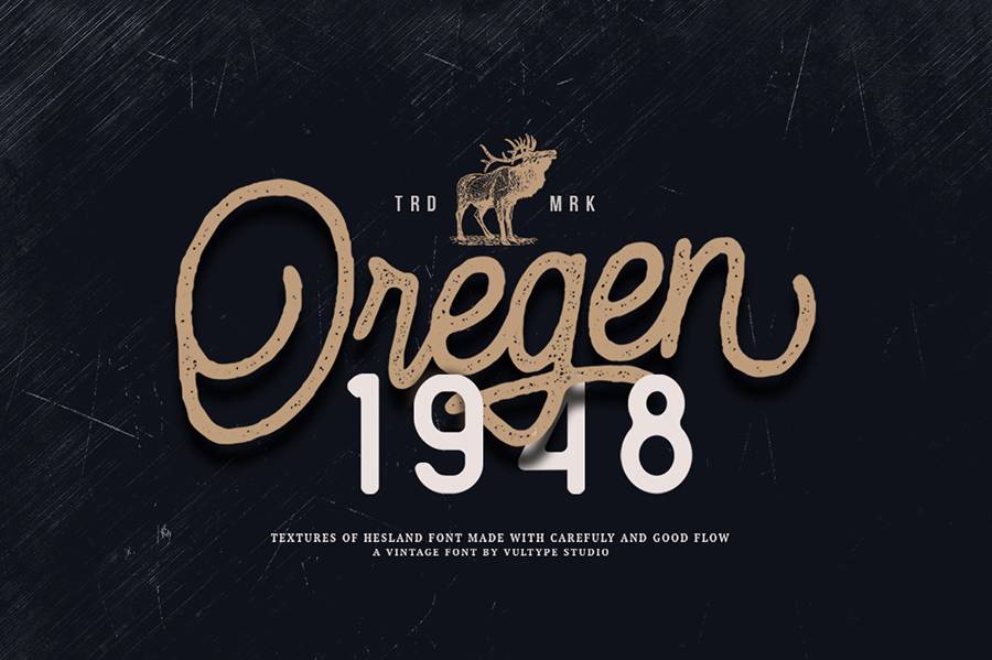 Hesland Vintage Script Font sample