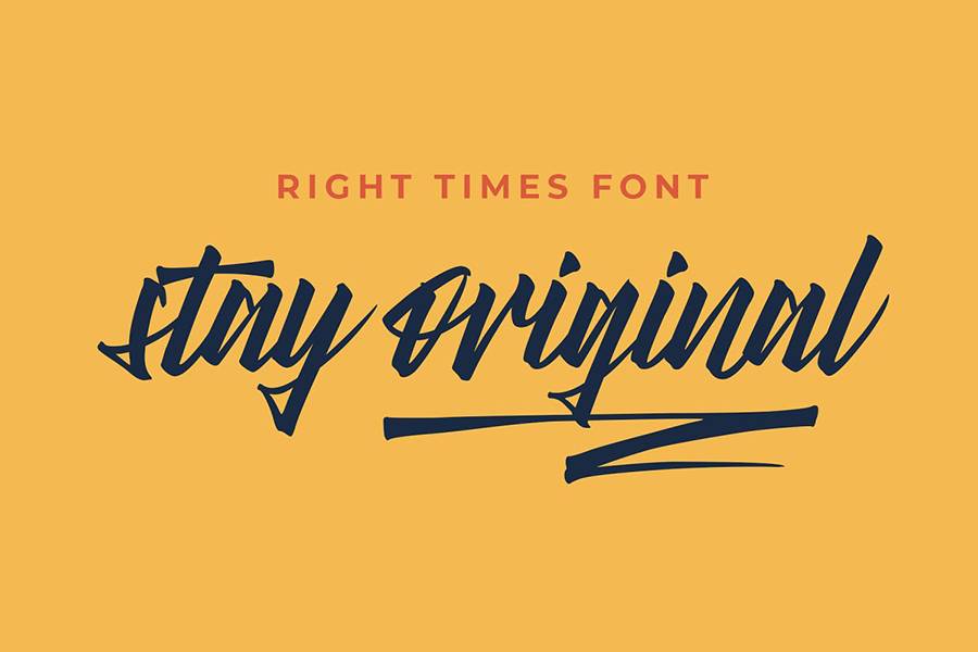 Right Times Brush Script sample
