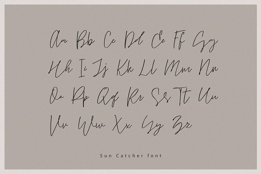 Sun Catcher Handwritten Script sample