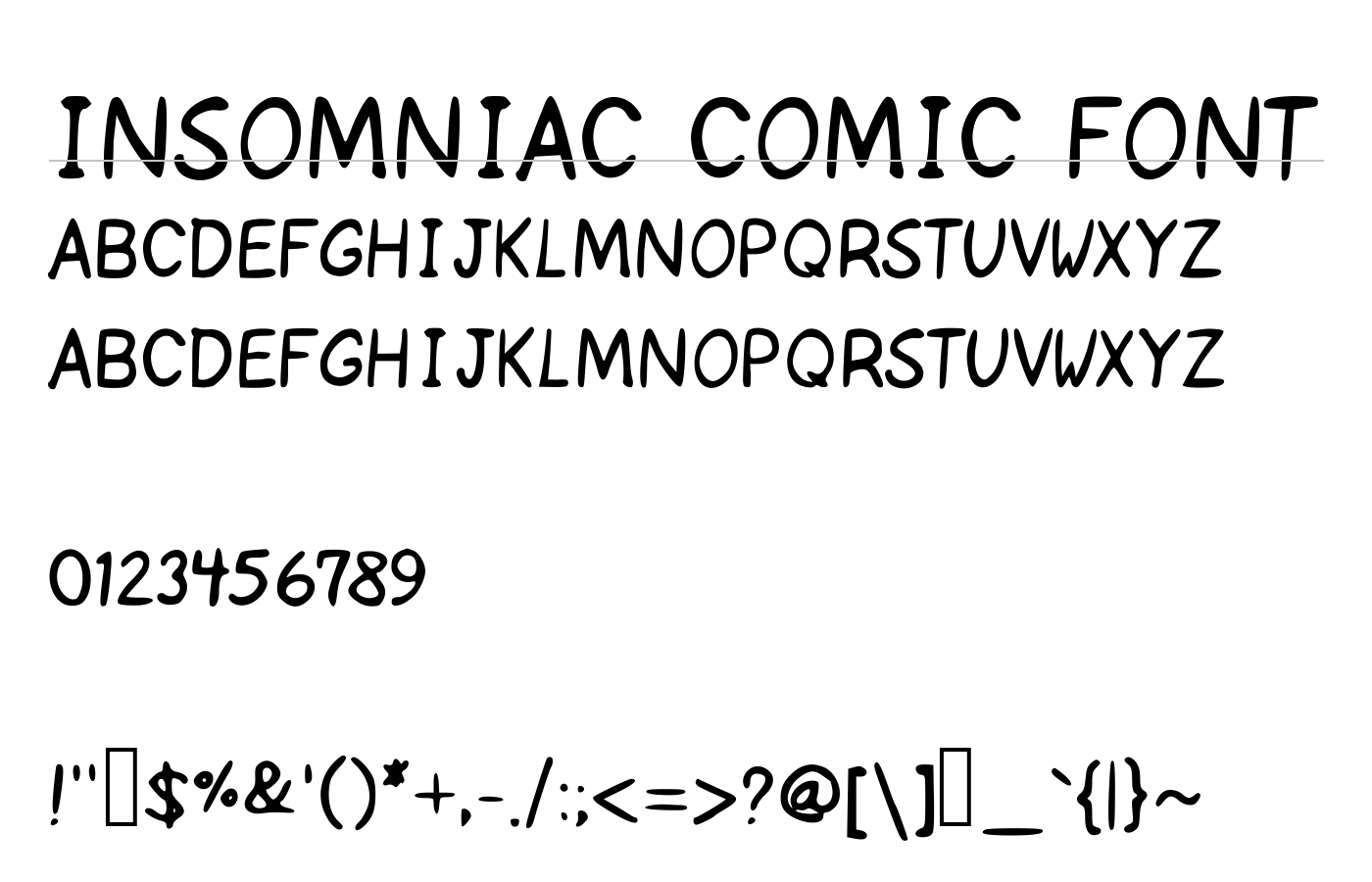 000_INSOMNIAC_COMIC_DIALOGUE Font preview