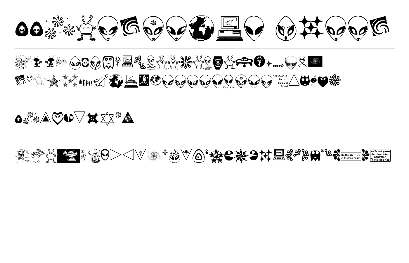 001Starship Gámma Font preview