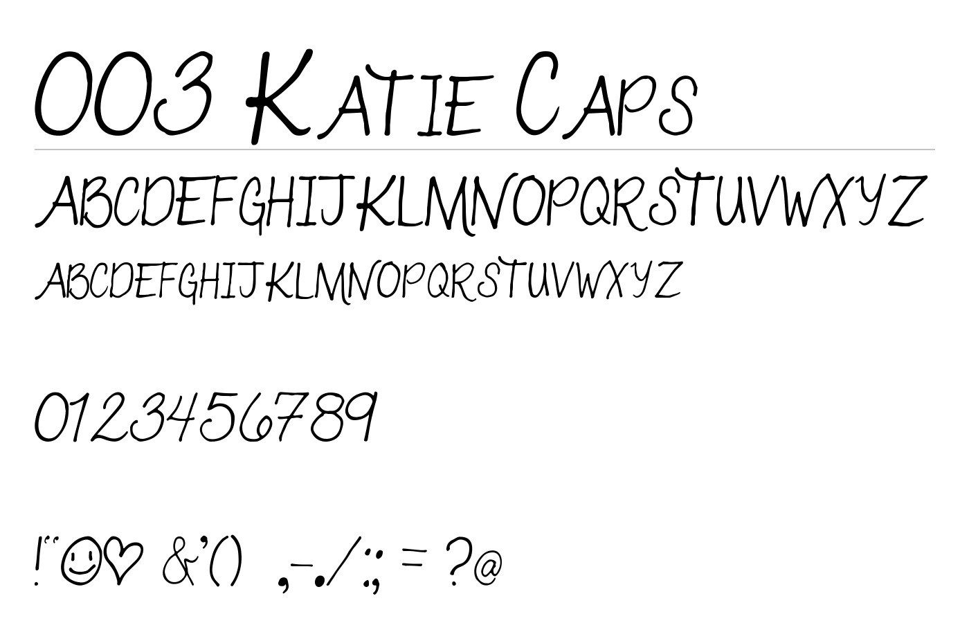003 Katie Caps Font preview