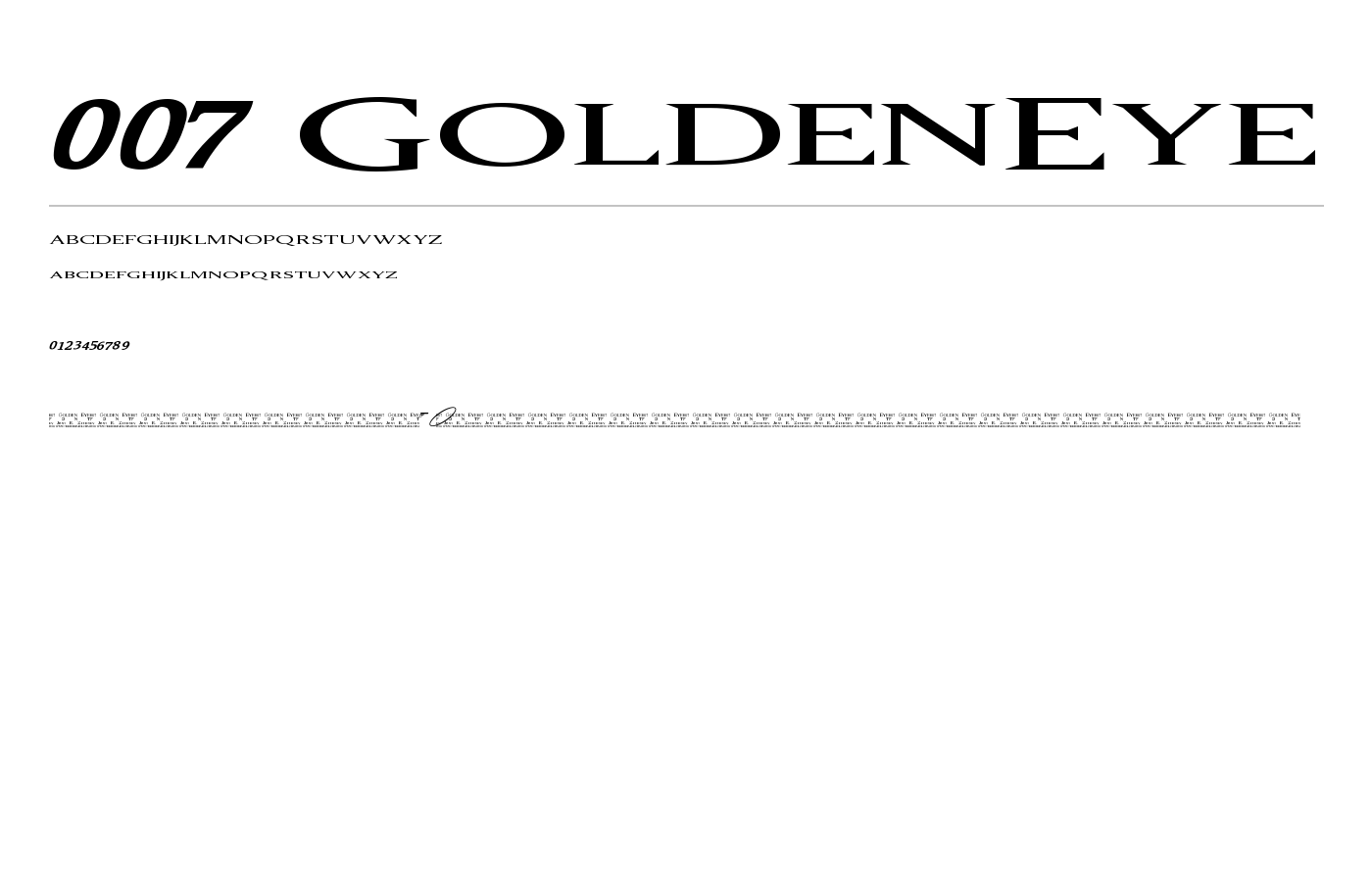 007 GoldenEye Font preview