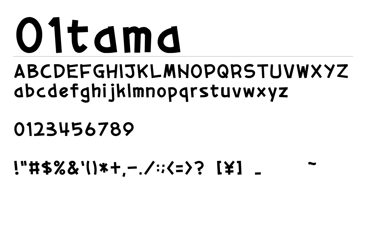01tama Font preview