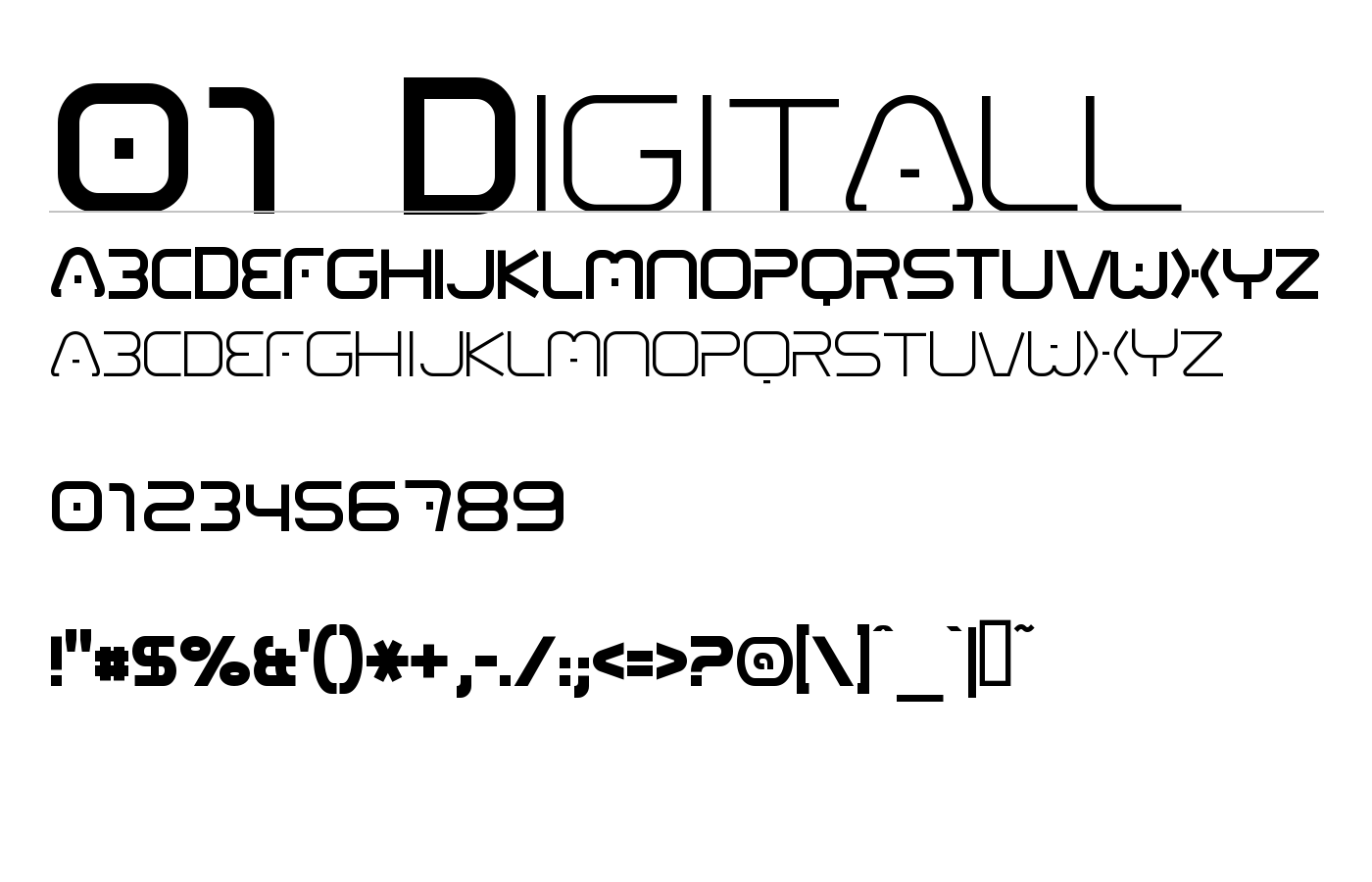 01 Digitall Font preview
