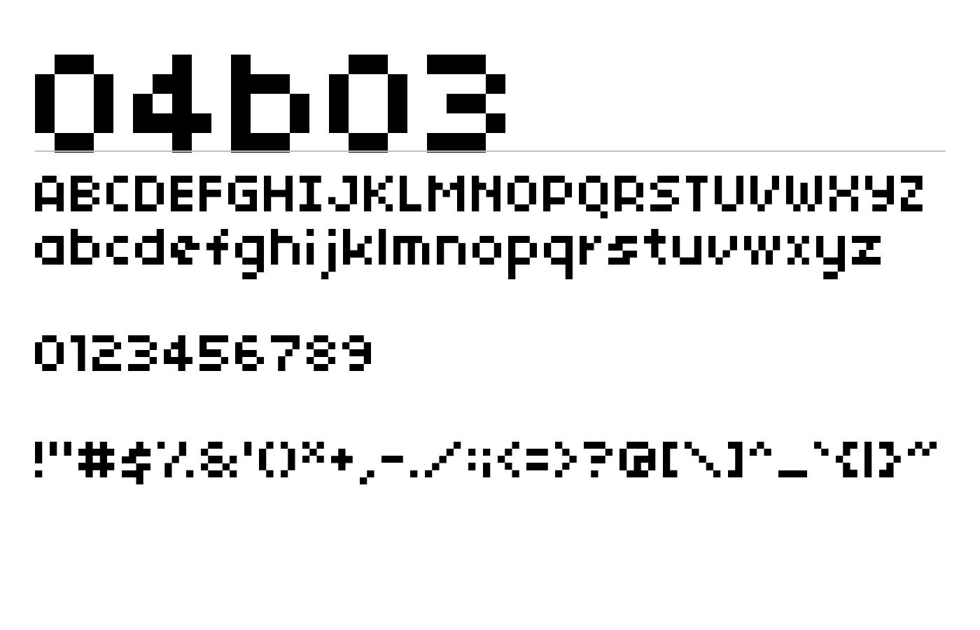 04b03 Font preview